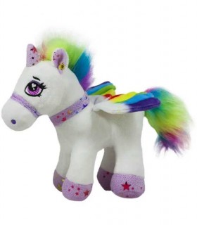 UNICORN MARE DE PELUȘ CU ARIPI COLORATE 46 CM 1