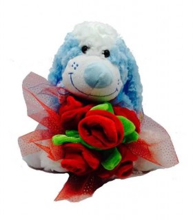 CĂȚELUȘ DE PLUȘ CU TRANDAFIRI 1