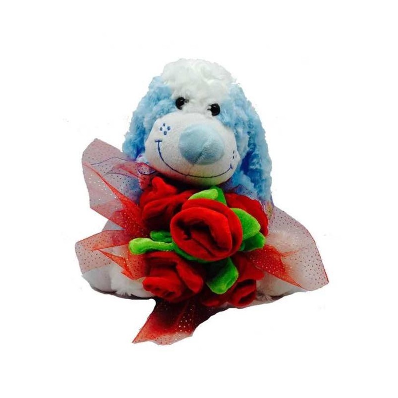 CĂȚELUȘ DE PLUȘ CU TRANDAFIRI 1