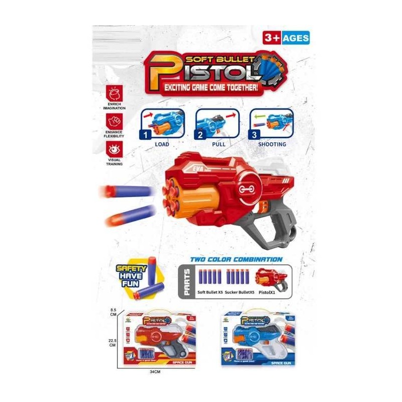 SPACE GUN PISTOL CU CARTUȘE MOI 2 CULORI 1