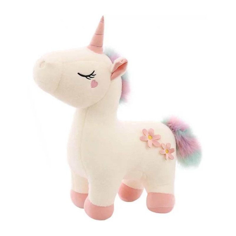 UNICORN DE PELUȘ CU COADA PUFOSĂ 28 CM 1