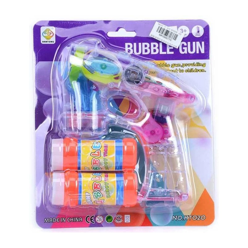 PISTOL TRANSPARENT PENTRU BALOANE DE SĂPUN CU 2 REZERVE 1