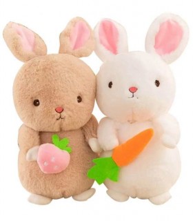 IEPURE DE PLUȘ CU CAPSUNI/MORCOV 28 CM 1