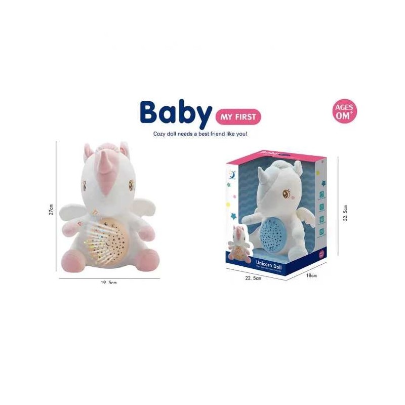 UNICORN DE PELUȘ BEBE CU LAMPĂ DE NOAPTE 1