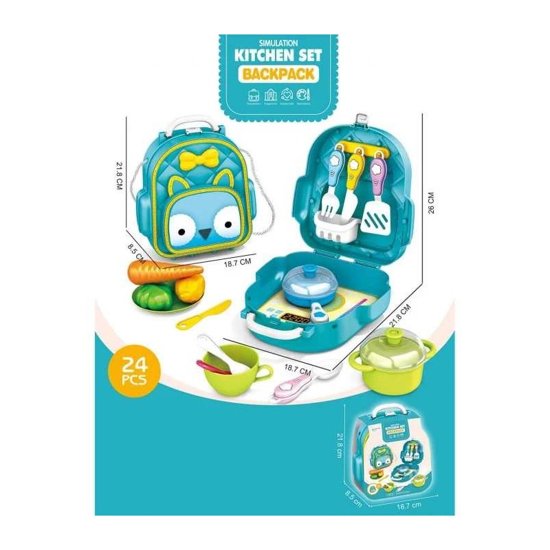 RUCSAC CU BUMBAC SI UTENSILE DE BUCATARE 24 BUC 1