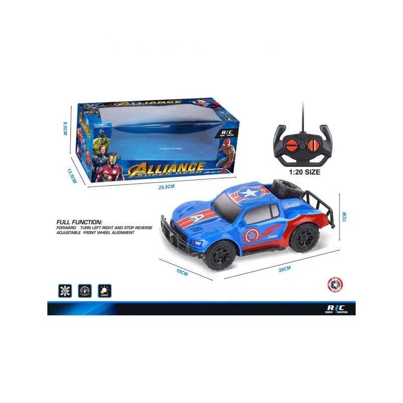 JEEP CU TELECOMANDĂ SUPEREROU ALBASTRU 4 DIRECȚII 1