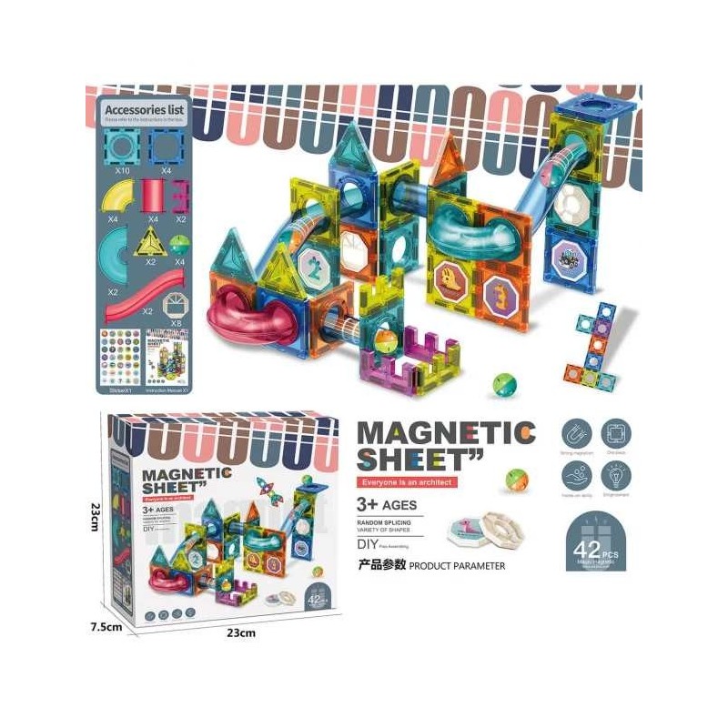 SET MAGNETIC DE CONSTRUCȚII 42 PIESE 1
