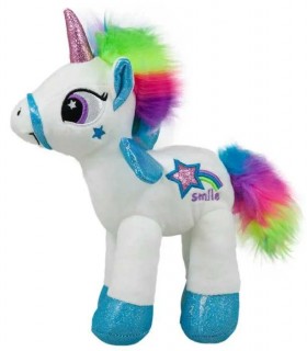 UNICORN DE PELUȘ CU COACĂ COLORATE MICĂ 24 CM 1
