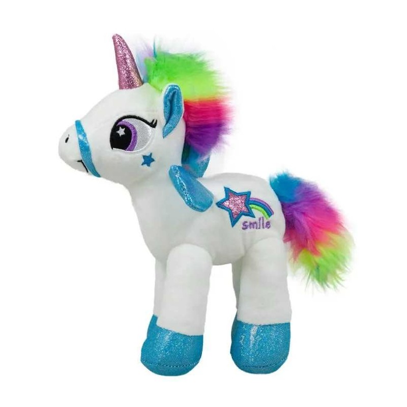 UNICORN DE PELUȘ CU COACĂ COLORATE MICĂ 24 CM 1