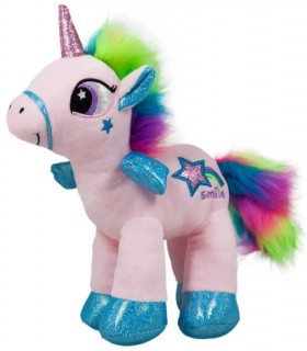 UNICORN DE PELUȘ CU COACĂ COLORATE MICĂ 24 CM 2