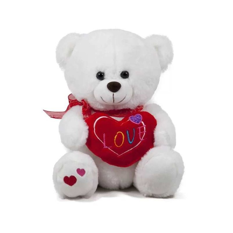 URSULEȚ ALB CU INIMIOARĂ 2 VARIANTE 25 CM 1