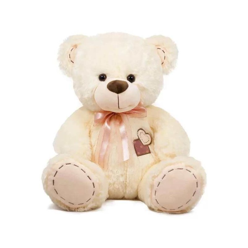 URSULET DE PLUȘ CU INIMĂ BRODATĂ 2 CULORI 60 CM 1