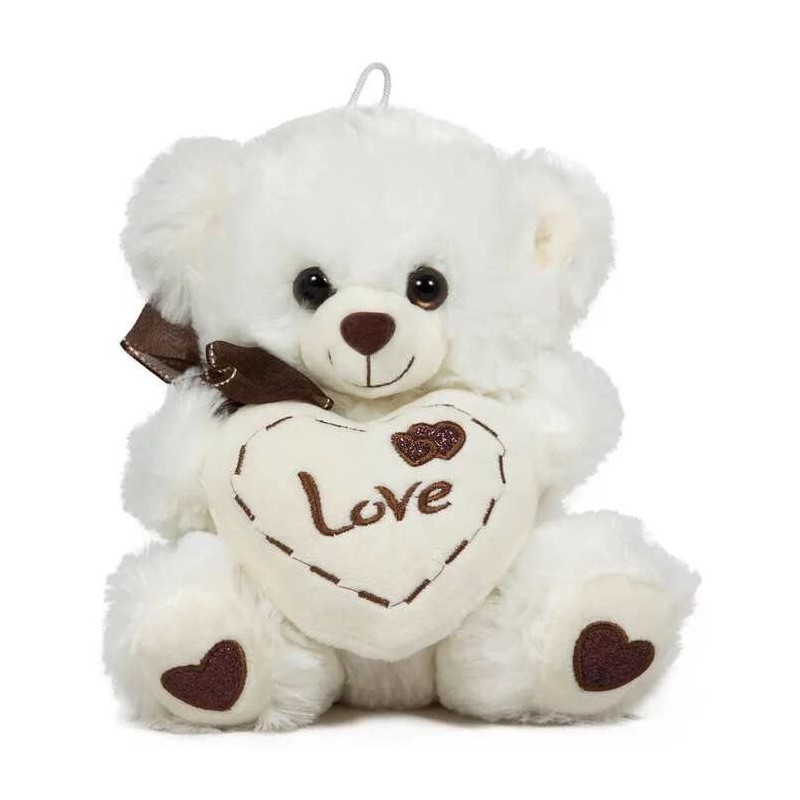 URSULEȚ DE PLUȘ CU INIMĂ 2 CULORI 20 CM 1