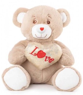 CĂȚEL/URSULEȚ DE PLUȘ CU INIMĂ 35 CM 1